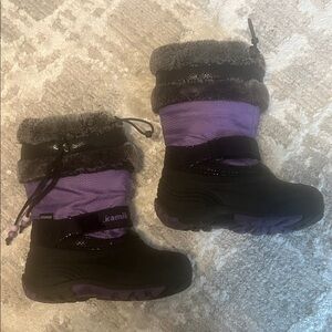 Kamik Black and Purple Waterproof Snow Boots